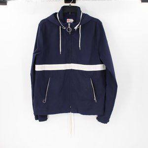 M.NII Makaha Jacket Men's Medium Cotton Blend Full Zip Hooded Navy Blue surfer